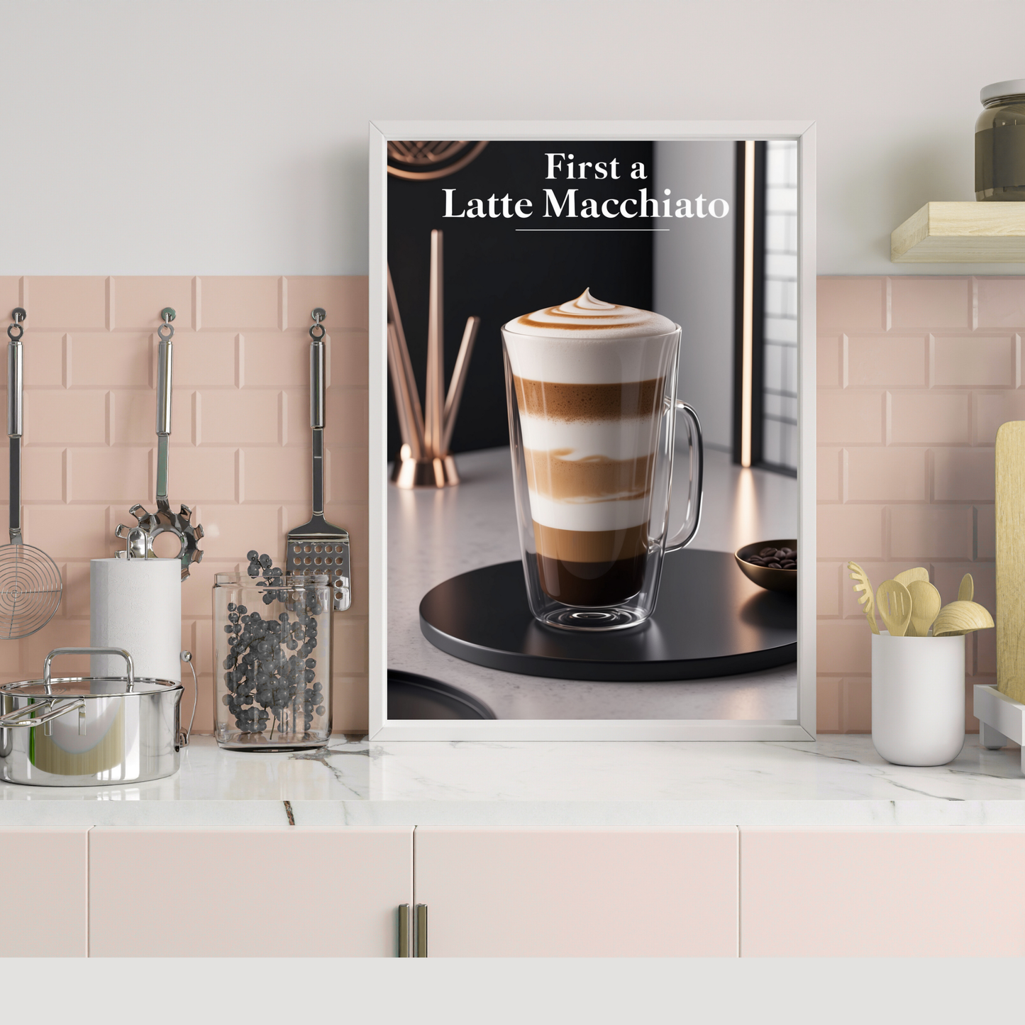 Latte Macchiato Kitchen Poster – Layers of Flavor and Laughs! ☕😂