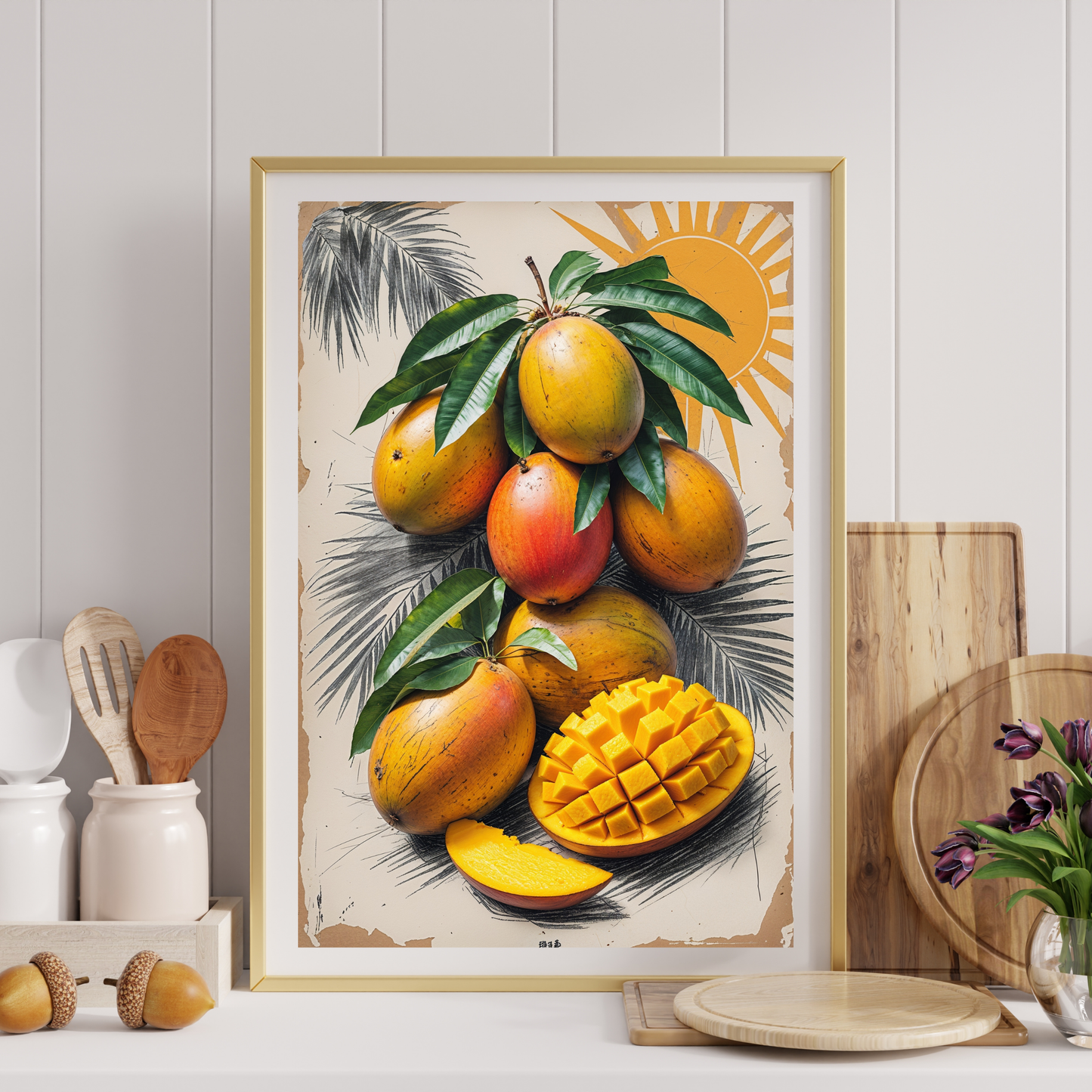🖼️ Poster – Vintage Mango Poster – Tropical Fruit Wall Art in Retro Style