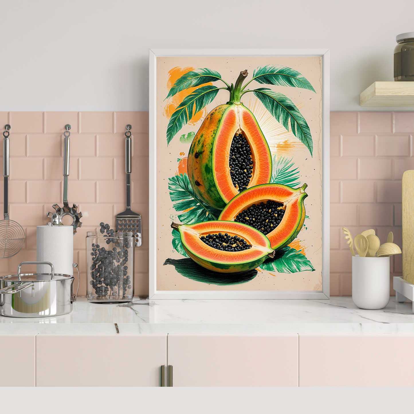 🖼️ Poster – Vintage Papaya Poster – Tropical Fruit Wall Art with Retro Style