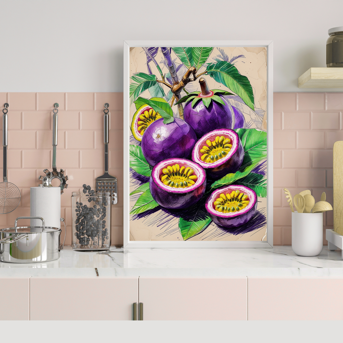 🖼️ Poster – Vintage Passion Fruit Poster – Tropical Fruit Wall Art with Retro Charm