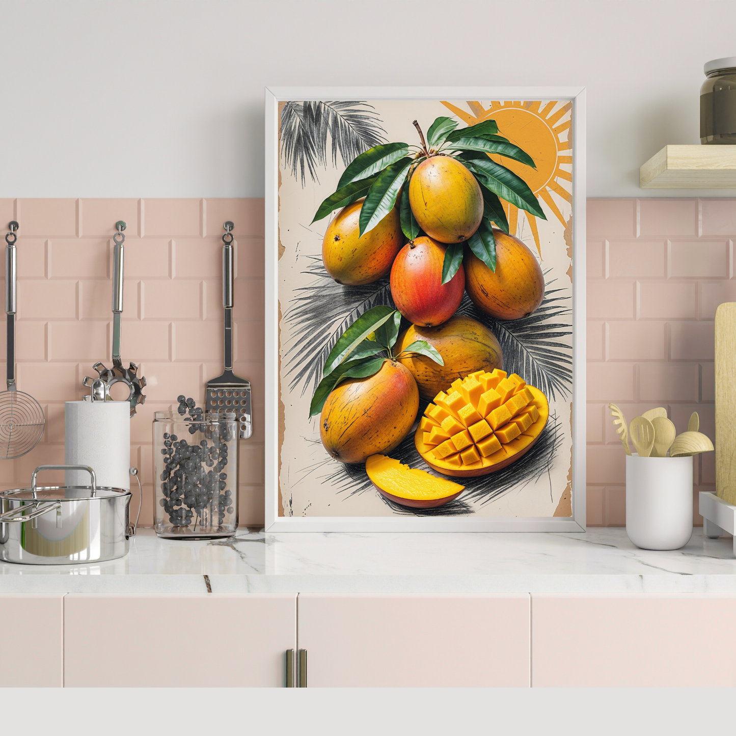 🖼️ Poster – Vintage Mango Poster – Tropical Fruit Wall Art in Retro Style