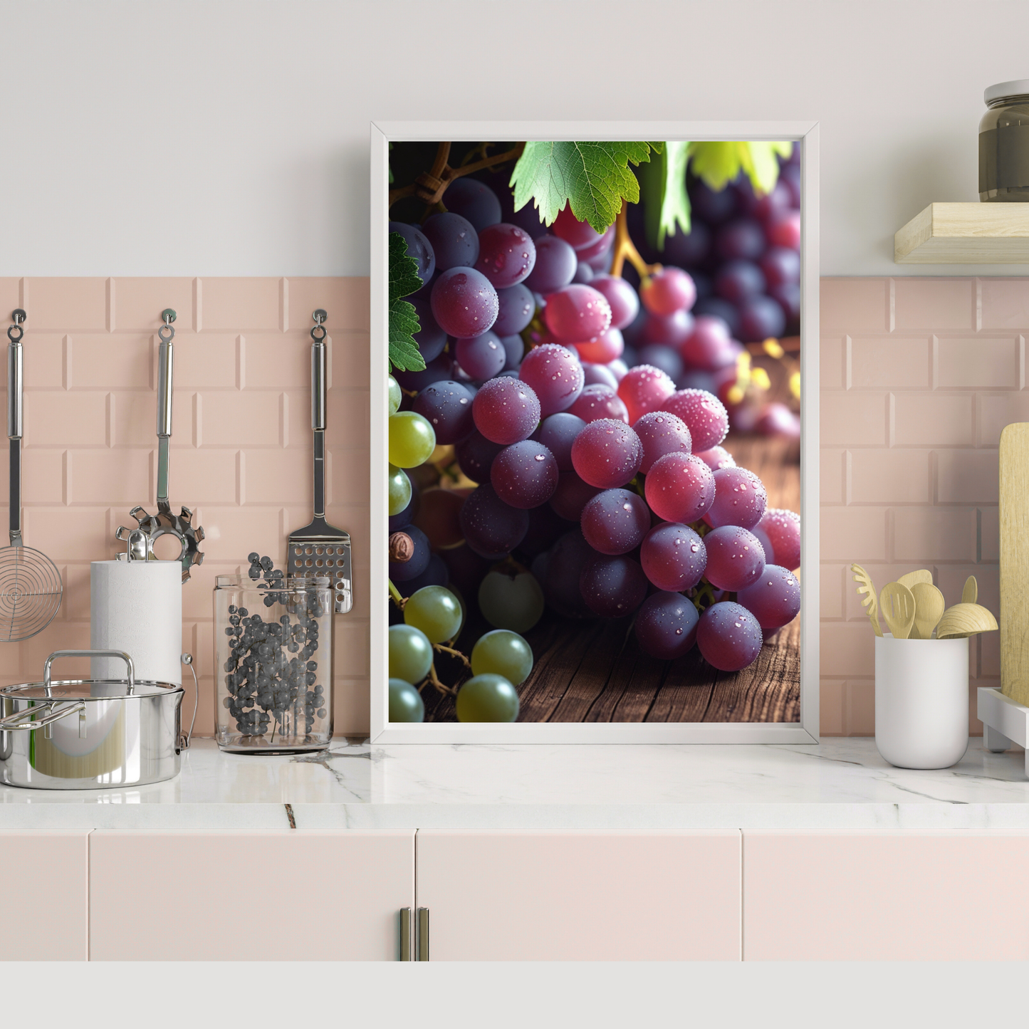 🍇 Grapes Poster – Elegant Grape Wall Art for Kitchen & Wine Decor