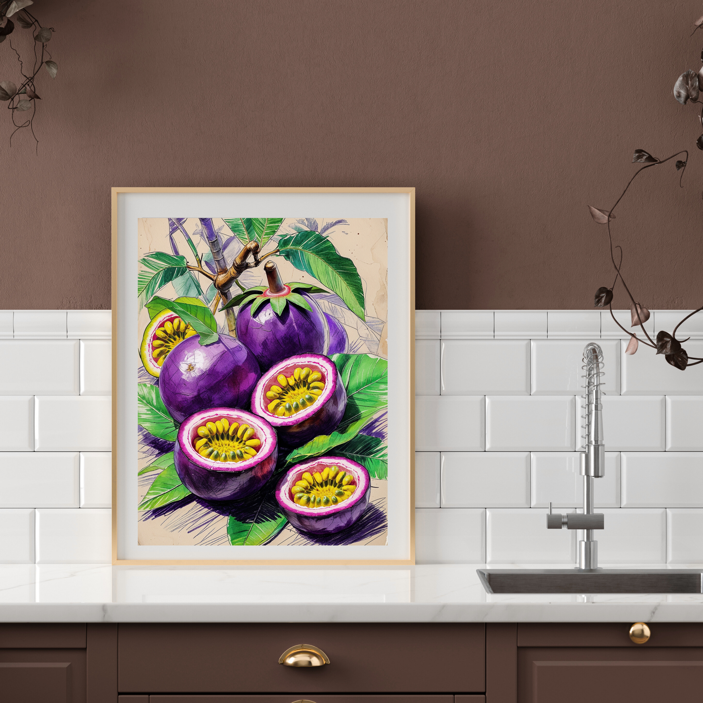 🖼️ Poster – Vintage Passion Fruit Poster – Tropical Fruit Wall Art with Retro Charm
