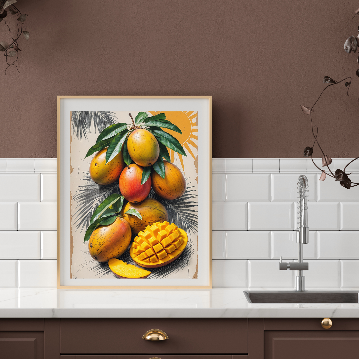 🖼️ Poster – Vintage Mango Poster – Tropical Fruit Wall Art in Retro Style