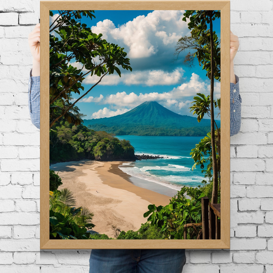 🏝️ Costa Rica Stunning Beach Poster – Tropical Paradise Wall Art for Coastal Interiors