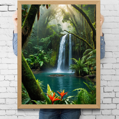 🌿 Costa Rica Jungle Poster – Tropical Rainforest Wall Art with Exotic Wildlife