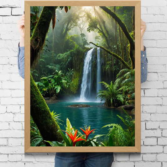 🌿 Costa Rica Jungle Poster – Tropical Rainforest Wall Art with Exotic Wildlife