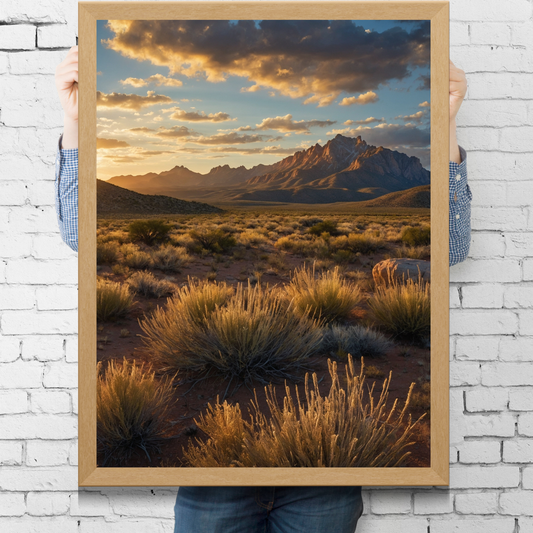 Texas King Range Landscape Poster – Majestic Western Art for Home and Nature Enthusiasts