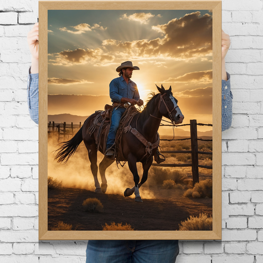 🏜️ Texas Cowboy Poster – Rustic Western Wall Art for Bold Interiors