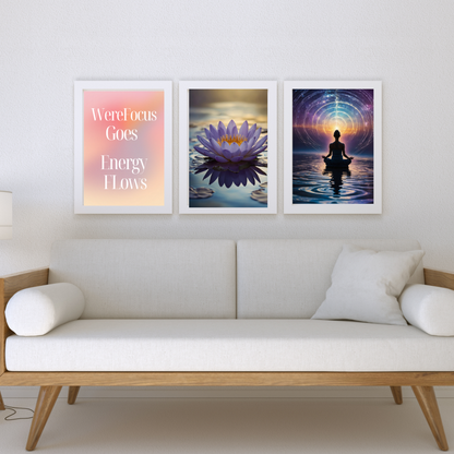 Were Focus Goes, Energy Flows – Meditation Poster 🧘‍♂️✨