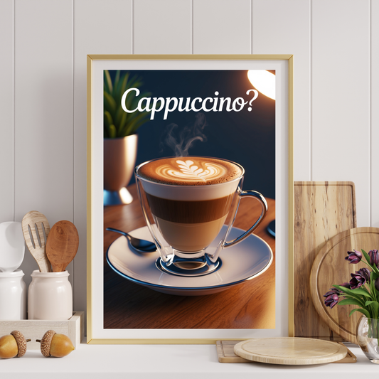Cappuccino Kitchen Poster – Your Daily Brew with a Dash of Humor! ☕😂