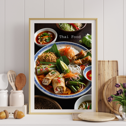 Thai Food Kitchen Poster – A Spice-Filled Feast for Your Kitchen! 🌶️🍜