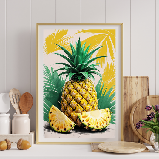 🖼️ Poster – Vintage Pineapple Poster – Tropical Fruit Wall Art with Retro Style