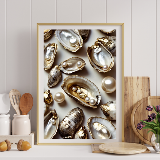 🦪 Oysters Poster – Elegant Coastal Wall Art 🌊✨