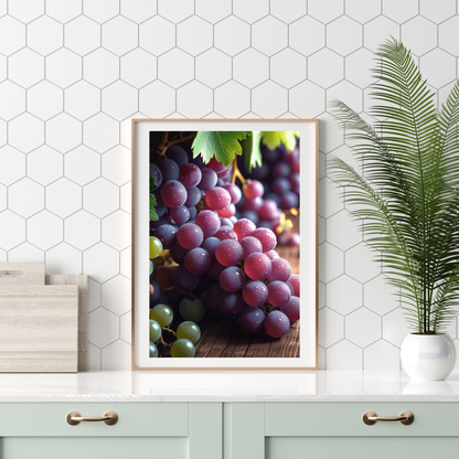 🍇 Grapes Poster – Elegant Grape Wall Art for Kitchen & Wine Decor