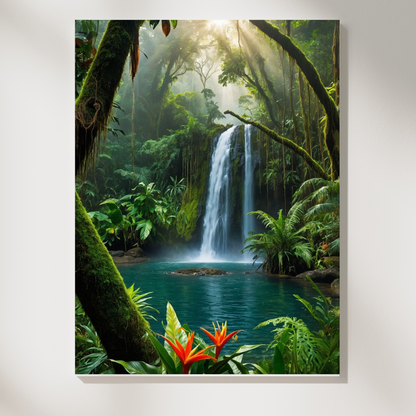 🌿 Costa Rica Jungle Poster – Tropical Rainforest Wall Art with Exotic Wildlife