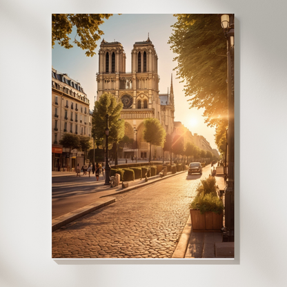 Retro Notre Dame Poster – Vintage Parisian Elegance for Your Walls 🏰✨