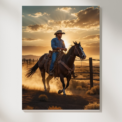 🏜️ Texas Cowboy Poster – Rustic Western Wall Art for Bold Interiors