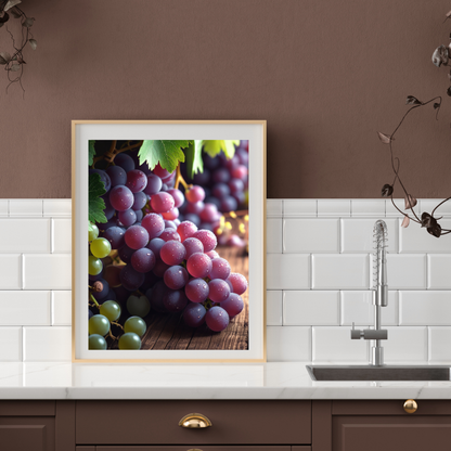 🍇 Grapes Poster – Elegant Grape Wall Art for Kitchen & Wine Decor