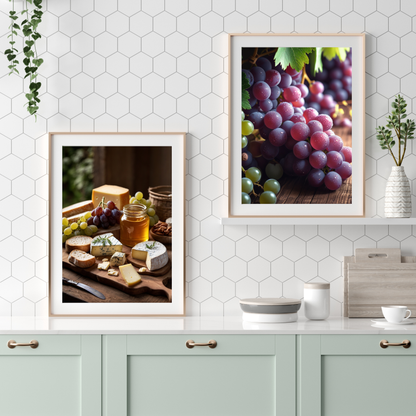 🍇 Grapes Poster – Elegant Grape Wall Art for Kitchen & Wine Decor