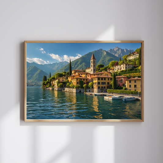 "Experience the Serenity of Lake Como, Italy – A Tranquil Escape for Your Walls" 🌅✨