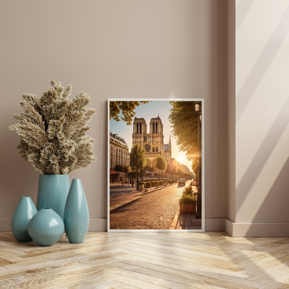 Retro Notre Dame Poster – Vintage Parisian Elegance for Your Walls 🏰✨