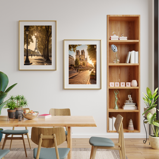 Paris Poster Set – Eiffel Tower & Notre Dame | Vintage French Wall Art 🗼🏰✨