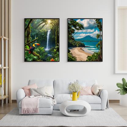 🇨🇷 Costa Rica Poster Bundle – Beach, Jungle & Wildlife Wall Art Set