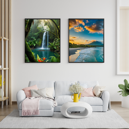 🌿 Costa Rica Jungle Poster – Tropical Rainforest Wall Art with Exotic Wildlife