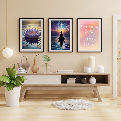 Were Focus Goes, Energy Flows – Meditation Poster 🧘‍♂️✨